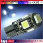 hot sale!! t10 5smd canbus error free auto led light